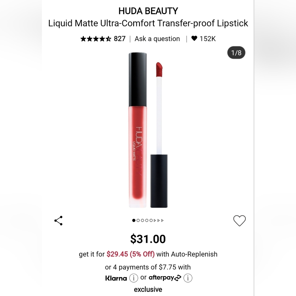 Huda Beauty Liquid Matte Lipstick - Red